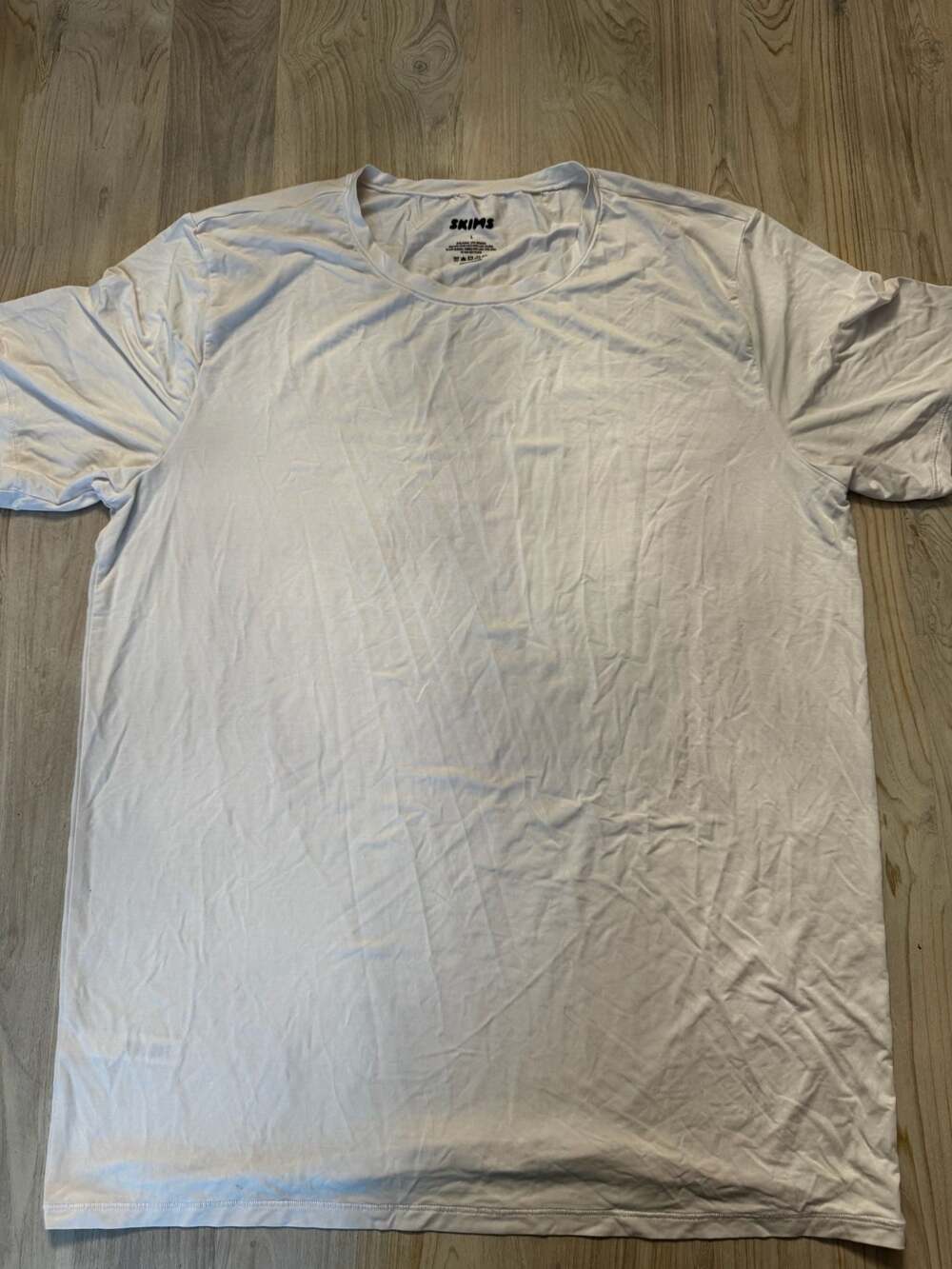 SKIMS Men's Soft Lounge Short Sleeve Crew Neck T-Shirt White Size L